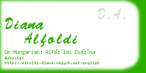 diana alfoldi business card